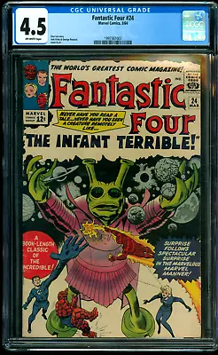 Buy Fantastic Four #24 CGC 4.5 Stan Lee Jack Kirby Silver Age Marvel Comics 1964 SA • 136.72£