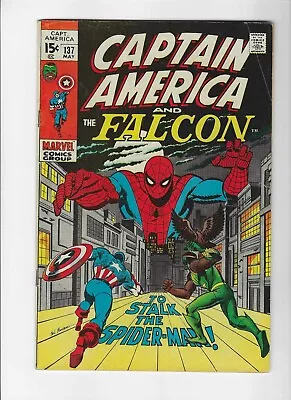 Buy Captain America #137 1st Meeting Of Falcon & Spider-Man 1968 Series Marvel • 31.20£