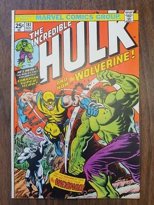 Buy Incredible Hulk #181 Fn- (5.5) Marvel Comics 1974 1st Wolverine Looks Vf!! ** • 4,999.99£