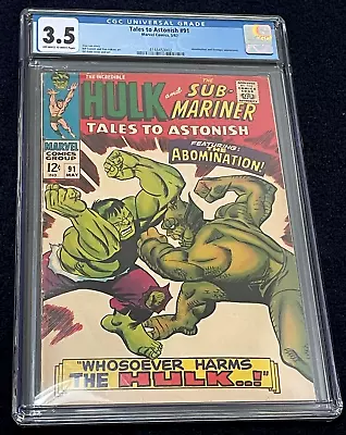 Buy Tales To Astonish #91 (May 1967) ✨ Graded 3.5 OFF-WHITE TO WHITE By CGC ✔ • 79.03£