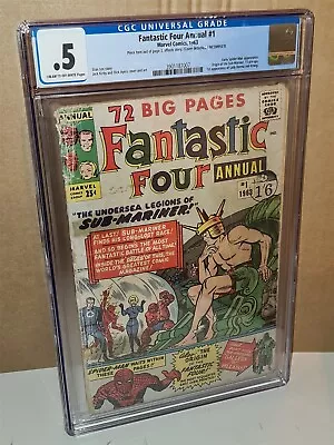 Buy Fantastic Four Annual #1 Cgc 0.5 Incomplete 1963 Spiderman Sub-mariner (sa) • 49.99£