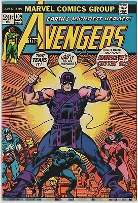 Buy Avengers #109 Vf+ Marvel Comics March 1973 Classic Hawkeye Cover - Hi-res Scans • 17.34£