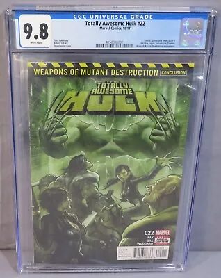 Buy TOTALLY AWESOME HULK #22 (Weapon H 1st App, First Print) CGC 9.8 NM/MT 2017 • 91.90£