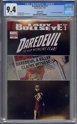 Buy Daredevil V2 #111 Cgc 9.4 Second 2nd Printing 1st Lady Bullseye • 51.36£
