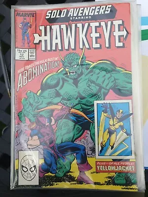 Buy SOLO AVENGERS #12, 1988 Marvel Comics HAWKEYE & YELLOWJACKET Rare Nm Copper Age • 1.99£