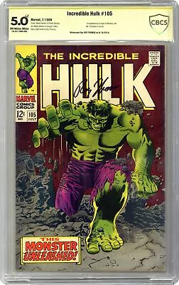 Buy Incredible Hulk #105 CBCS 5.0 SS Roy Thomas 1968 18-3311DA4-082 • 206.08£