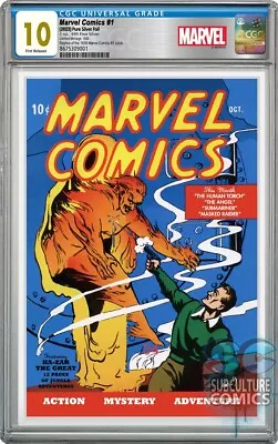 Buy Marvel Comics - Marvel Comics #1 - Silver Foil - Cgc 10 Gem Mint First Releases • 295.81£