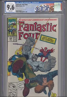 Buy Fantastic Four #348 CGC 9.6 1991 Marvel Comics Spider-Man Wolverine Custom Label • 67.95£