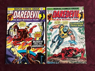 Buy Daredevil #112 + 113 - Black Widow, Gladiator, Mandrill. VF . Nice!! • 21.34£