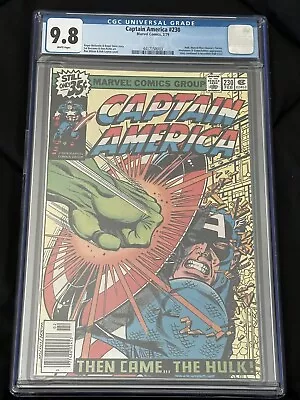 Buy Captain America #230 CGC 9.8 WhPgs Classic 1979 Hulk Cover/Highest Grade! • 355.77£