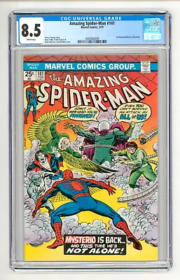 Buy Amazing Spider-Man #141 CGC 8.5 VFN+ First New Mysterio • 185£