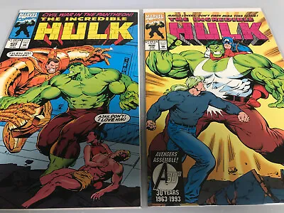 Buy THE INCREDIBLE HULK #405,406 (9.6-)Doc Sampson/Ajax/Captain America/Marvel • 10.25£