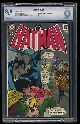 Buy Batman #222 CBCS VF 8.0 White Pages Beatles Cover! Neal Adams Art!! DC Comics • 369.16£