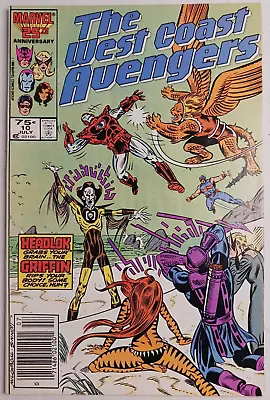 Buy The West Coast Avengers #10 ~ Marvel 1986 ~ NEWSSTAND EDITION ~ WHITE PAGES • 3.95£
