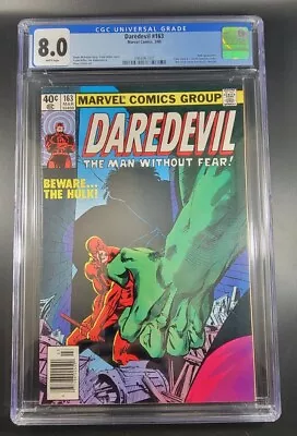 Buy Daredevil 163 CGC 8.0 Newsstand Variant 1980 Classic Hulk Cameo  • 79.06£