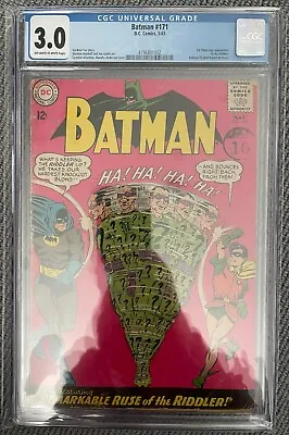 Buy Batman #171 CGC 3.0 1st Silver Age The Riddler • 499.99£