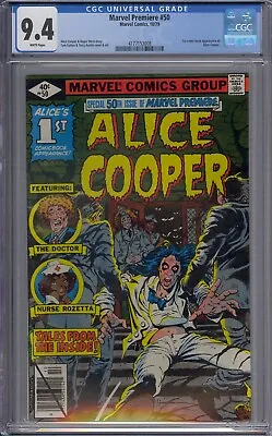 Buy Marvel Premiere #50 Cgc 9.4 1st Alice Cooper Tom Sutton White Pages • 119.14£