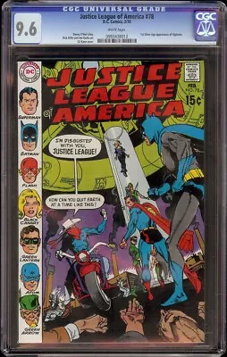 Buy Justice League Of America # 78 CGC 9.6 White (DC, 1970) 1st Silver Age Vigilante • 235.86£