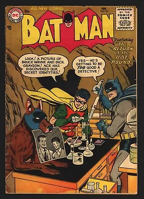 Buy * BATMAN #97 (1956) 2nd ACE The Bat-Hound! Joker App Very Good+ 4.5 * • 599.60£