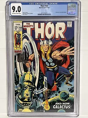 Buy Thor #160 (1969) CGC 9.0 | Galactus Vs Ego Battle | Marvel Comics • 221.24£