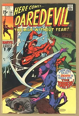 Buy Daredevil 59 (FN-) Willie Lincoln! 1st TORPEDO + Crime-Wave! 1969 Marvel Y057 • 9.90£