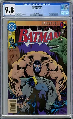 Buy Batman 497 Cgc 9.8 Bane Breaks Back Newsstand 1993 Dc Jones Aparo Giordano Comic • 501.96£