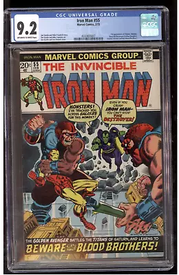 Buy Iron Man 55 CGC 9.2 1st Appearance Thanos, Mentor & Drax The Destroyer 1973 • 1,120.84£