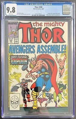 Buy Thor #390 CGC 9.8 WHITE PAGES! CAP LIFTS MJOLNIR! 🔥🔑 • 138.35£