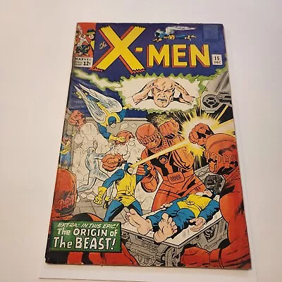 Buy Uncanny X-Men #15 1965 1st Master Mold Origin Of The Beast *Cover Detached* • 43.44£