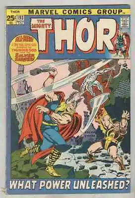 Buy Thor #193 November 1971 VG Silver Surfer • 19.95£