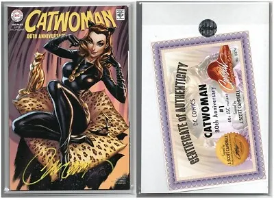 Buy Catwoman 80th Anniversary #1 J Scott Campbell 60s Variant Singed W/COA NM HOT!!! • 39.49£