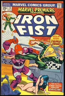 Buy MARVEL PREMIERE #18 1974 VF- IRON FIST - 1ST APPEARANCE Of THE NINJA Marvel • 15.98£