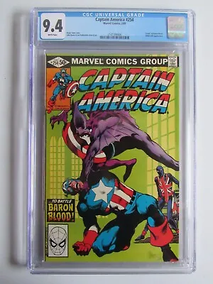 Buy Captain America 254 CGC 9.4 WP Death Of Baron Blood 1981 • 63.16£