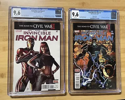 Buy 🔑Invincible Iron Man #7 & #9 1st Cameo And 1st Appearance Riri Williams CGC 9.6 • 63£