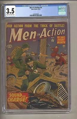 Buy Men In Action #4 (CGC 3.5) C-O/W Pages 1952 Atlas Comics (c#27638) • 39.58£