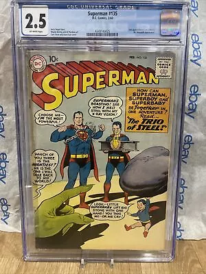 Buy Superman #135 D C Comics 1960 CGC 2.5 Graded Off White Pages New Slab Key • 79.94£