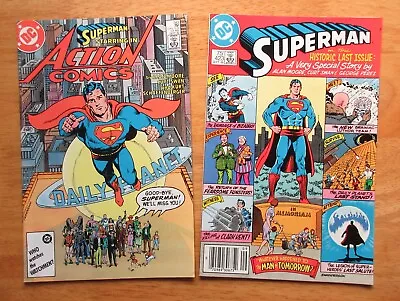 Buy Lot Of *2* KEY 1986 SUPERMAN! #423 *Last Issue!* +ACTION 583 *Final Alan Moore!* • 17.57£