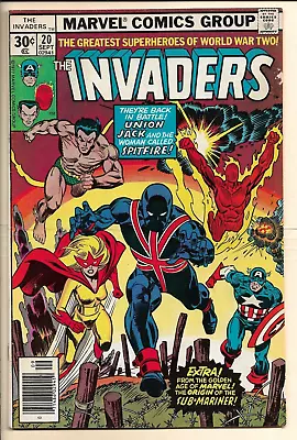 Buy The Invaders #20 VG/F (1976) 1st App Union Jack 2! Sub-Mariner Origin Retold! • 7.19£