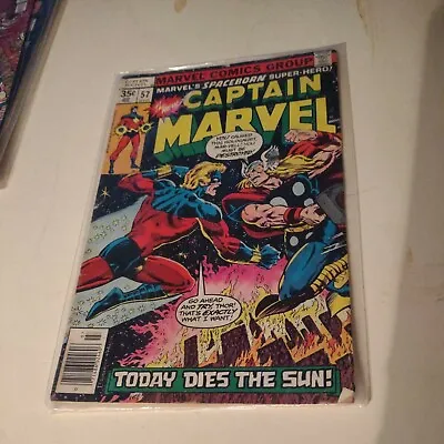 Buy Captain Marvel #57 Thor Cover And Appearance Bronze Age Marvel Comics 1978 • 7.94£