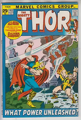 Buy Mighty Thor # 193  Vf+ 8.5  Vs  Silver Surfer Cover & Story Cents  1971 • 84.95£