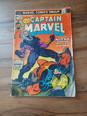 Buy Captain Marvel #34 - KEY 1st Appearance Nitro - Marvel Comics 1974 Starlin Cover • 3.14£