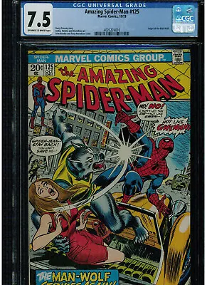 Buy Amazing Spider-man #125 Cgc 7.5 1973 John Romita Origin Of Man-wolf Owtw Pages • 87.47£