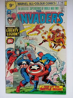Buy INVADERS #6 (Thomas/Robbins) Marvel 1976 Liberty Legion FN+ Pence Edition • 8£