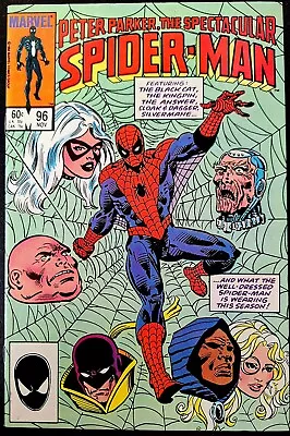 Buy SPECTACULAR SPIDER-MAN #96 VF+ 1984 SILVERMANE KINGPIN CLOAK AND DAGGER Marvel • 4.99£