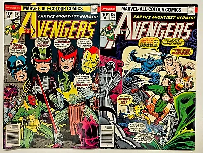Buy Bronze Age Marvel Comic Book Avengers Key 2 Issue Lot 154 155 VG 1st Tyrak • 0.99£