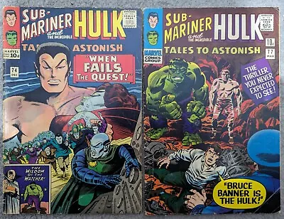 Buy Marvel Sub-Mariner And The Incredible Hulk Tales To Astonish 74 77 • 37.99£