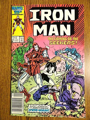 Buy Invincible Iron Man #214 Newsstand Key VF 1st Seekers Spider-Woman Marvel Disney • 9.59£
