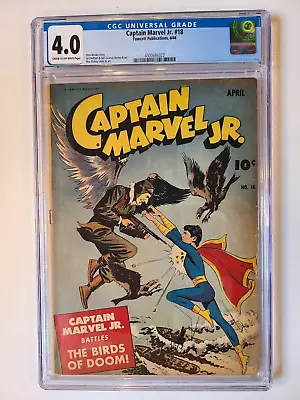 Buy Captain Marvel Jr. # 18 Fawcett 1944 Cgc 4.0 Mac Raboy Cover & Art Scarce • 218.44£