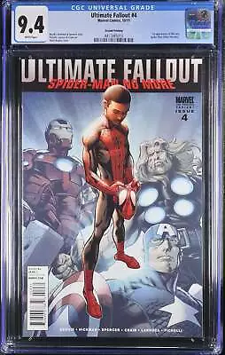 Buy Ultimate Fallout #4 Marvel 2nd Print 9.4 NM CGC Graded Key 1st App Miles Morales • 213.46£