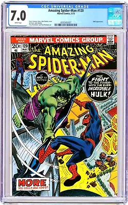 Buy Marvel AMAZING SPIDER-MAN 1973 #120 Key INCREDIBLE HULK App ROMITA Cover CGC 7.0 • 115.92£